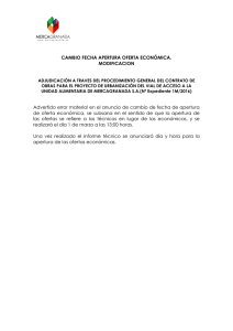 CAMBIO FECHA APERTURA OFERTA