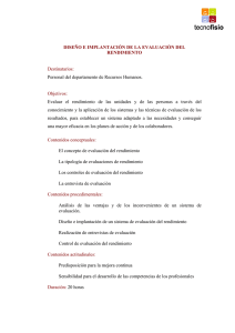 DISSENY I IMPLANTACIÓ DE L`AVALUACIÓ DEL RENDIMENT