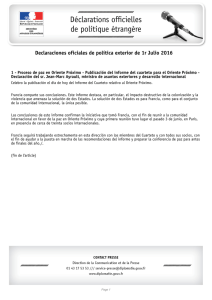 Declaraciones oficiales de política exterior de 1r Julio 2016