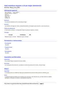 total miembros mayores a 10 por hogar (totmiem10) Archivo