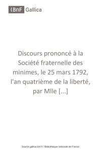 Discours prononcé à la Société fraternelle des minimes, le