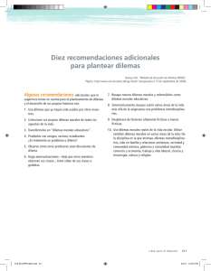 Diez recomendaciones adicionales para plantear dilemas