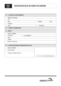 solicitud de baja de cuenta de usuario