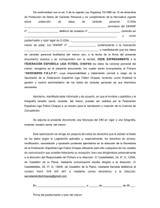 Autorización cesión datos personales de menores FELFC