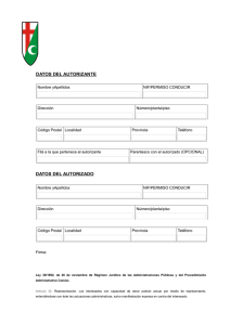 DATOS DEL AUTORIZANTE DATOS DEL AUTORIZADO