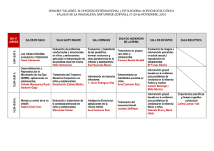 HORARIO TALLERES. IX CONGRESO INTERNACIONAL y XIV