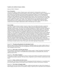 Cognition And Symbolism In Human Evolution