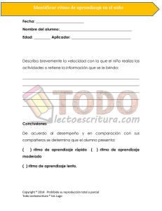 Identificar ritmo de aprendizaje en el niño