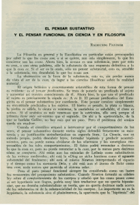 EL PENSAR SUSTANTIVO Y EL PENSAR FUNCIONAL EN