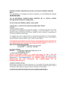 Instrucciones adicionales para llenar el formulario