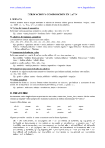 derivación y composición en latín