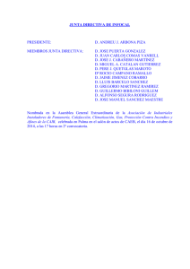 JUNTA DIRECTIVA DE INFOCAL PRESIDENTE: D. ANDREU J