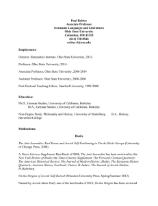 Paul Reitter CV: Germanic Languages & Literature