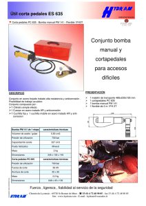 Conjunto bomba manual y cortapedales para accesos dificiles