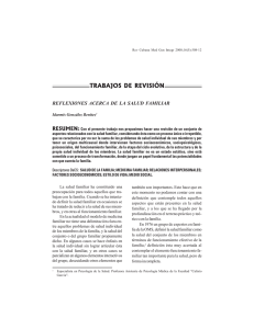 REFLEXIONES ACERCA DE LA SALUD FAMILIAR