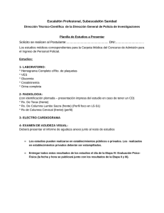Escalafón Profesional, Subescalafón Sanidad Solicito se realicen al