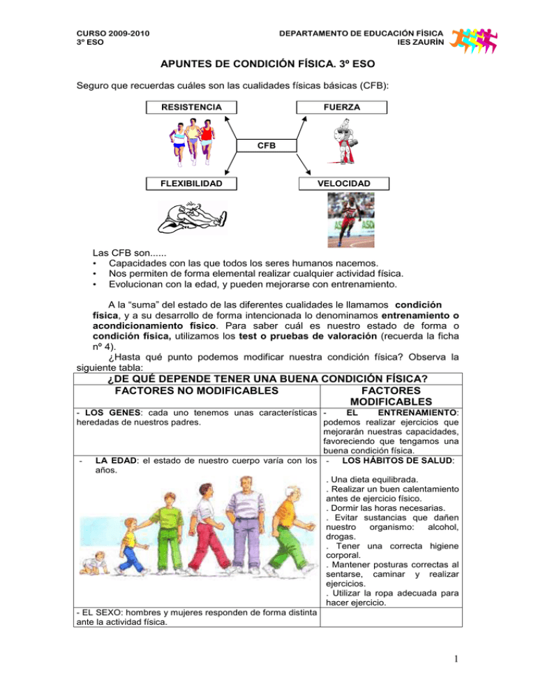 1 APUNTES DE CONDICIÓN FÍSICA. 3º ESO ¿DE QUÉ DEPENDE