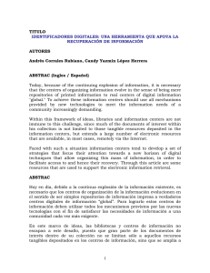 1 TITULO IDENTIFICADORES DIGITALES: UNA HERRAMIENTA