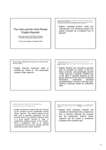 The Verb and the Verb Phrase English-Spanish