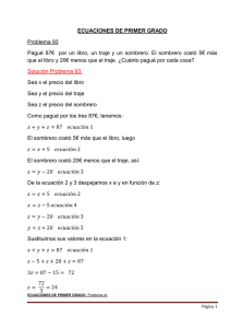 Solución ecuaciones primer grado problema 93