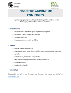 Ingeniero Agrónomo con inglés. Sevilla