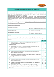Cuestionario sobre el uso de gafas de protección