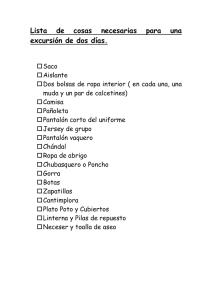 Lista de cosas necesarias para una excursión