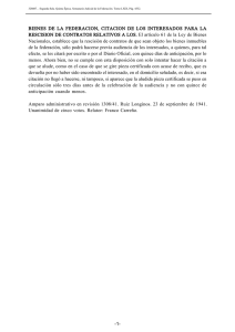 BIENES DE LA FEDERACION, CITACION DE LOS INTERESADOS