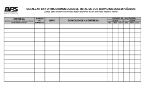 detallar en forma cronologica el total de los servicios desempeñados