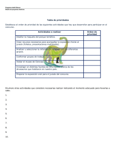 Tabla de prioridades Establezca el orden de prioridad de las
