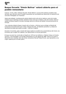 Buque Escuela "Simón Bolívar" estará abierto para el pueblo