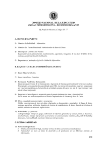 Administrador de Bases de Datos - Consejo Nacional de la Judicatura