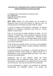 DISCURSO DE LA PRESIDENTA DEL COMITÉ DE DAMAS DE LA