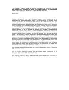 financiamiento público local. el derecho a recibirlo es diferente para
