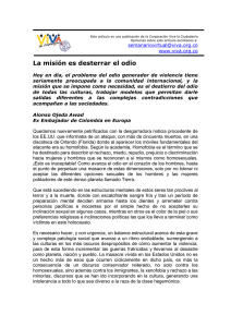 La misión es desterrar el odio - Corporación Viva la Ciudadanía