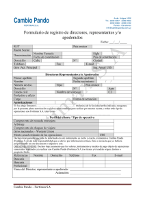 Formulario de registro de directores, representantes y/o apoderados