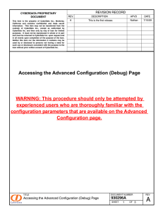 Accessing the Advanced Configuration Page