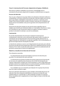 Contratación del Personal, Adquisición de Equipo y Mobiliario