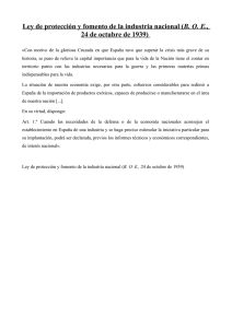 Ley de protección y fomento industria nacional 1939