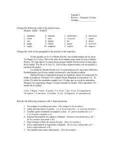 Español 2 Review – Semester 2 Exam Nombre Change the