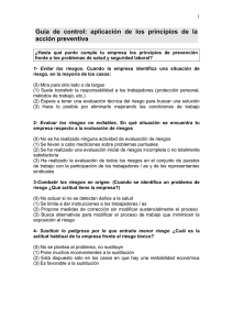 Guía de control: aplicación de los principios de la acción preventiva