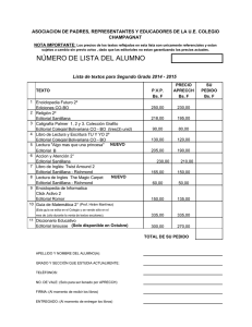 número de lista del alumno