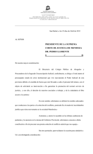 PRESIDENTE DE LA SUPREMA CORTE DE JUSTICIA DE