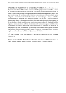 APERTURA DE CRÉDITO. NO ES UN CONTRATO ATÍPICO. De