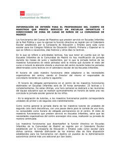 Información de interés para el profesorado del cuerpo de Maestros