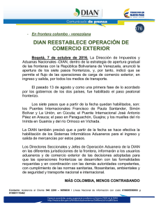 176 DIAN reestablece operación de comercio exterior