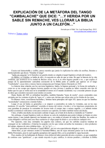 EXPLICACIÓN DE LA METÁFORA DEL TANGO "CAMBALACHE