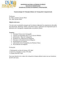 Nanotecnología II: Principios Básicos de Tomografía Computarizada