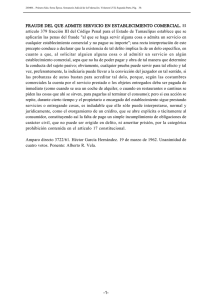 FRAUDE DEL QUE ADMITE SERVICIO EN ESTABLECIMIENTO