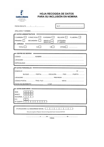 hoja recogida de datos